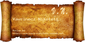 Vavrinecz Nikolett névjegykártya