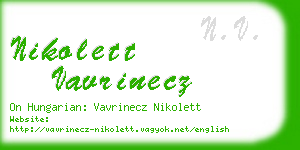 nikolett vavrinecz business card